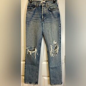 Agolde Blue Straight Leg Jeans